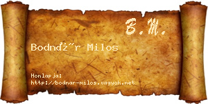 Bodnár Milos névjegykártya